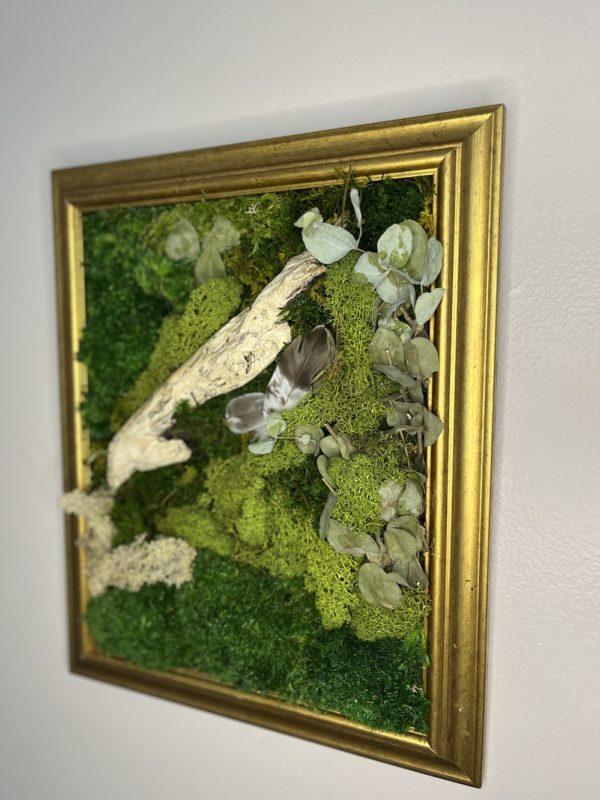 Moss wall art - feathery driftwood moss art 6